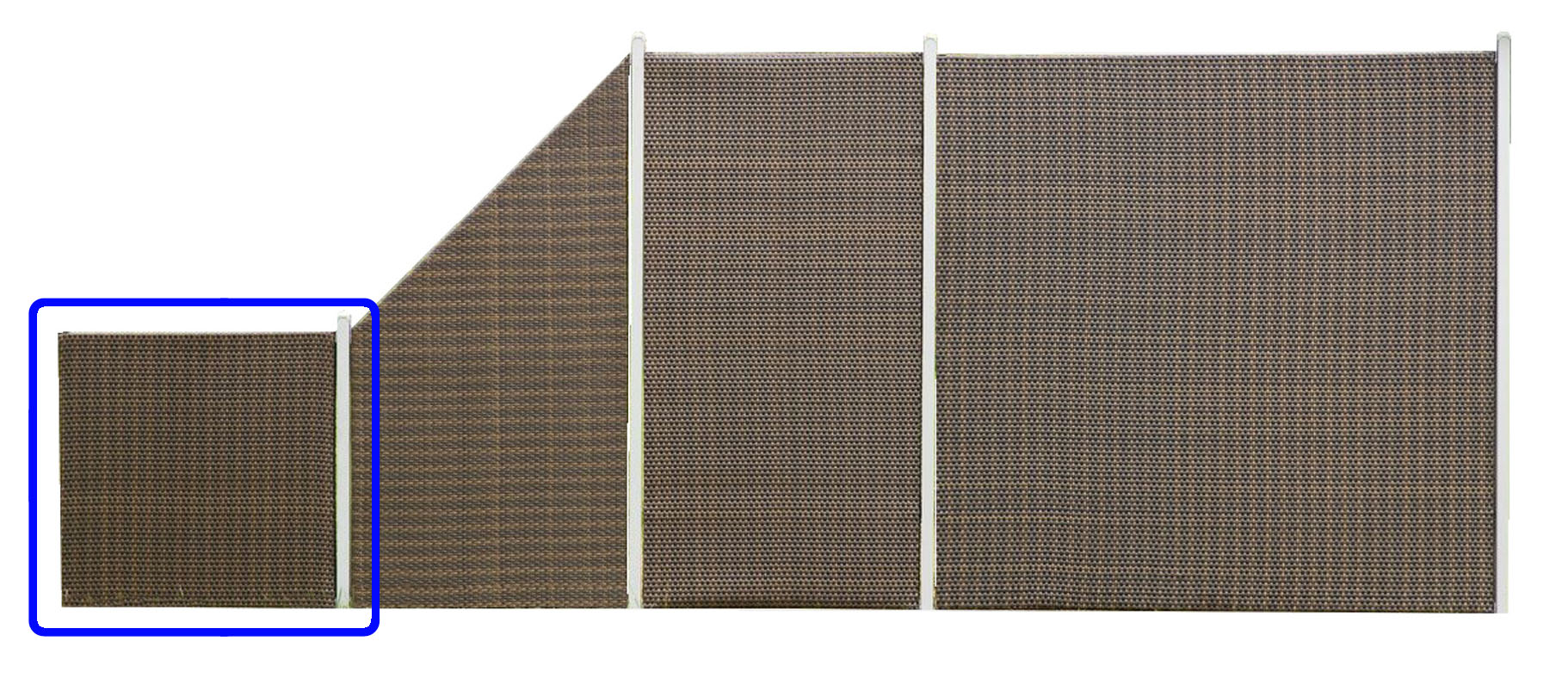 Płot Panelowy Dwustronny 180x180cm Technorattan – kolor brąz jasny + ciemny